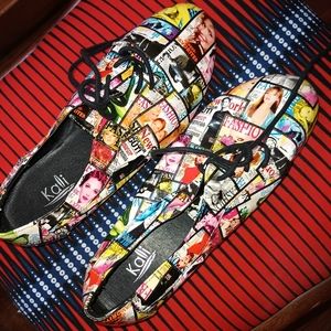 Kalli brand, size 9, magazine cover colored shoes